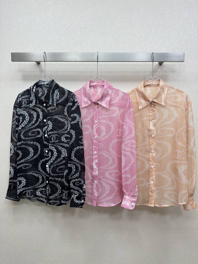 25Ss Chane *Summer Beach Series New Style Candy Color Printed Shirt Advanced