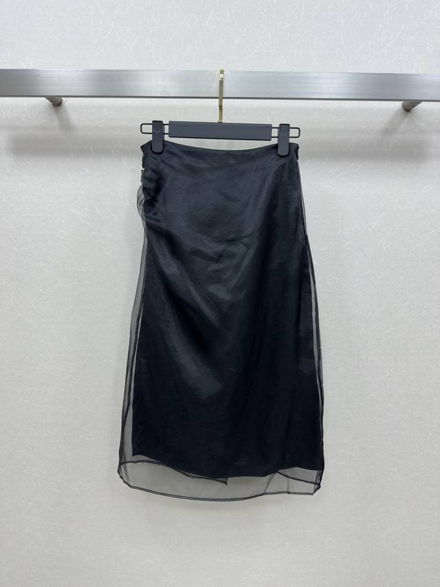 25Ss Prad *The Latest Spring And Summer Double-Layer Hip Skirt With A Row Of