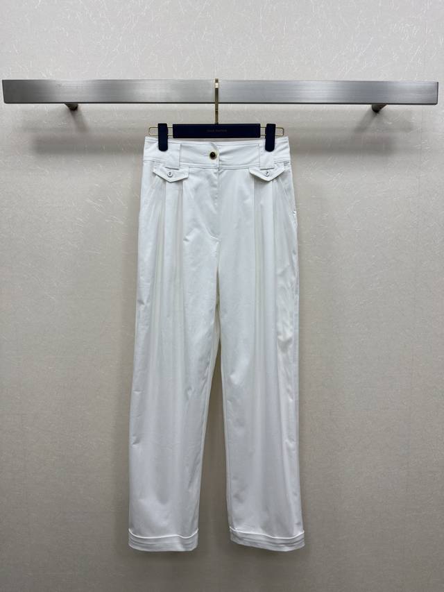 25Ss Lv Spring And Summer New High Waist Pleated Cigarette Pants Lazy And Cas