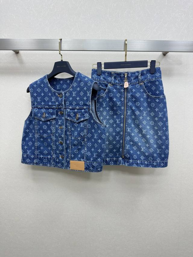 Vest Skirt 25Ss Lv Spring And Summer New Classic Old Flower Denim Series Vest Sh