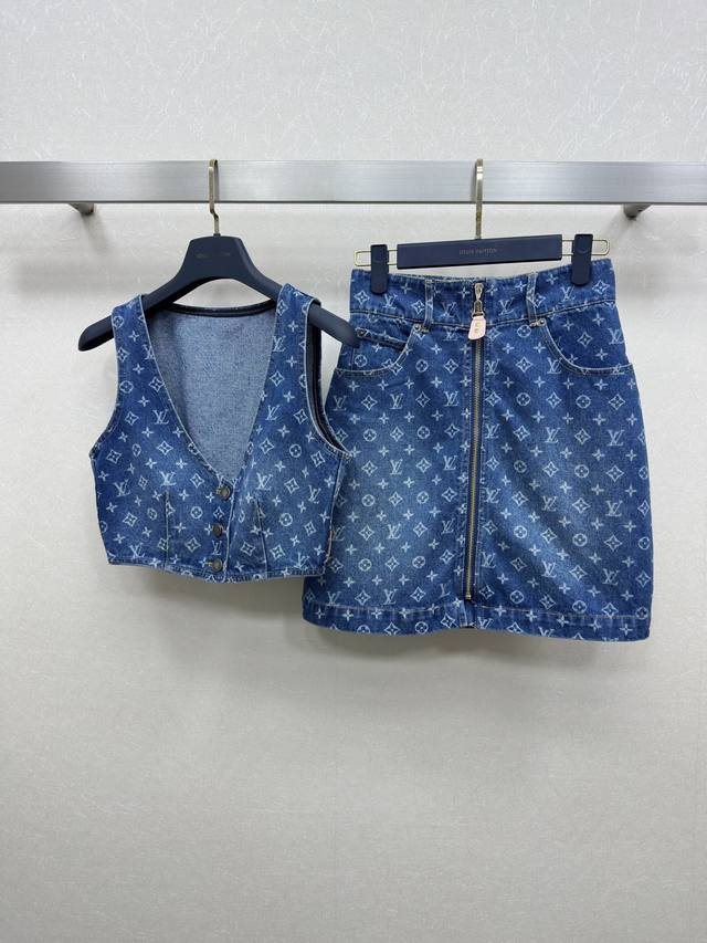 Vest Shorts 25Ss Lv Spring And Summer New Classic Old Flower Denim Series Vest S