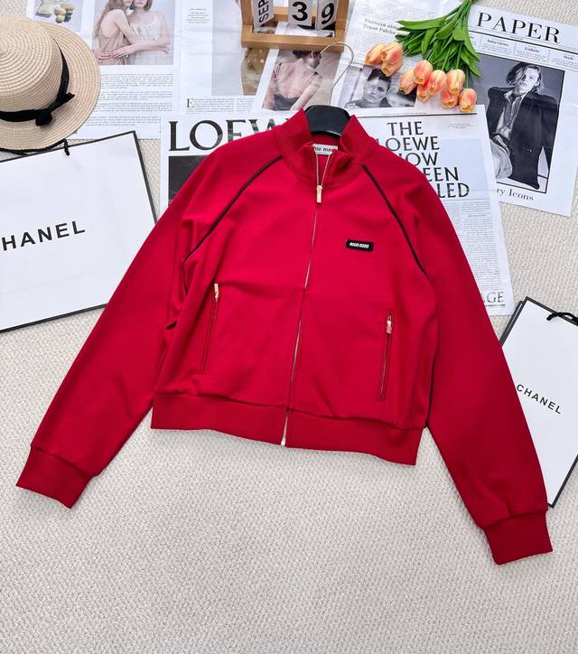 miumiu Retro Contrasting Sports Jacket Trendy And Cool For The Street, Retro