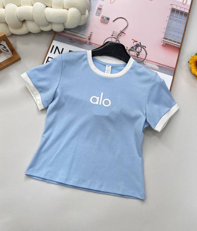 alo Simple Letter Three-Dimensional Offset Printing Short-Sleeved T-Shirt Mad