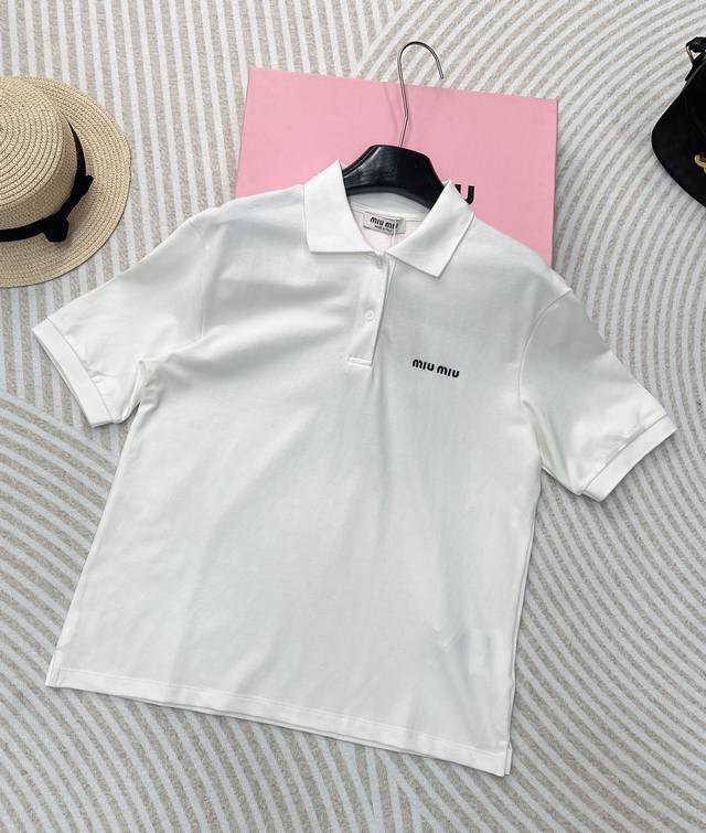 Miu Miu 24Ss Logo Embroidered Polo Shirt Is Classic, Low-Key And Luxurious. I Lo