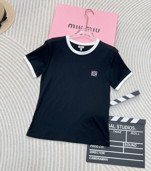 loewe Classic Simple Small Embroidered T-Shirt Made Of Customized Xinjiang Co
