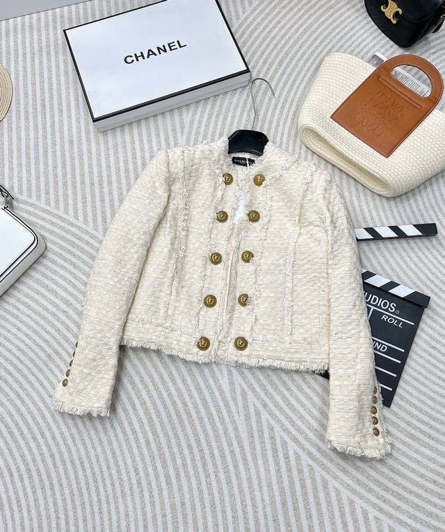Balmain High-End Tweed Jacket Yb Original Custom Fabric Three-Dimensional Tailor