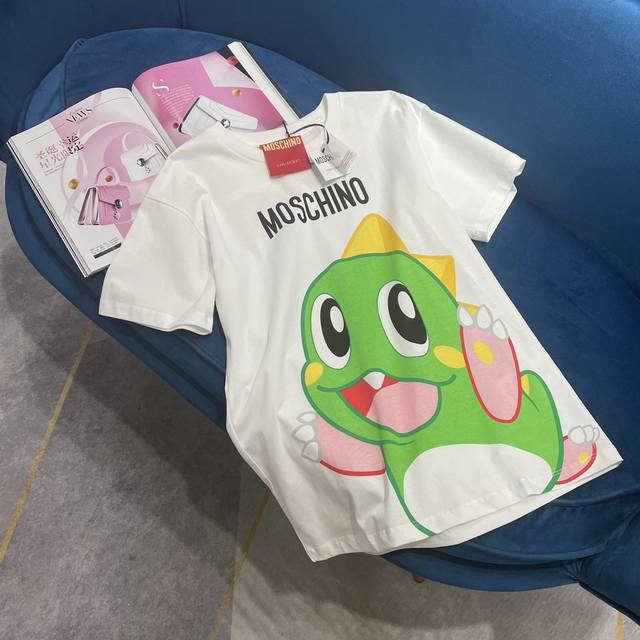 mosc 24 Early Spring New Letter Logo Dinosaur Pattern Printed Organic Cotton