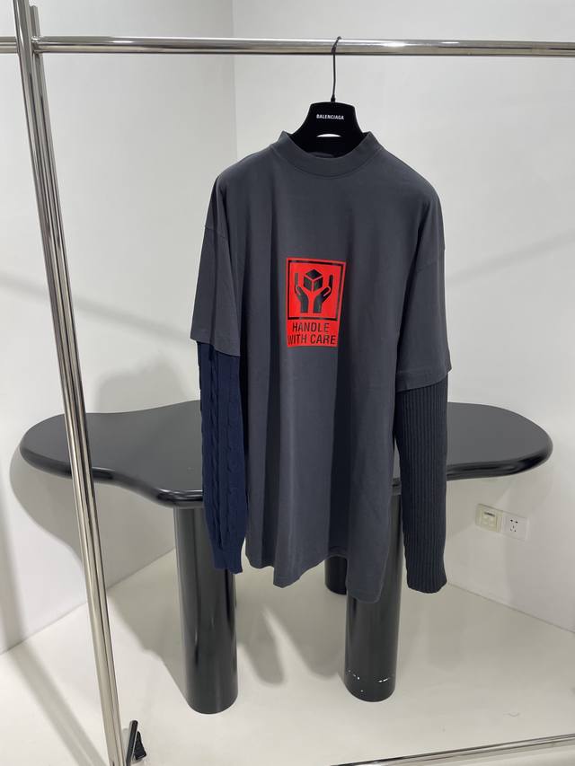 new Campaign Wool Long Sleeve Layered T-Shirt Retro Jersey Meets Wool Oversiz