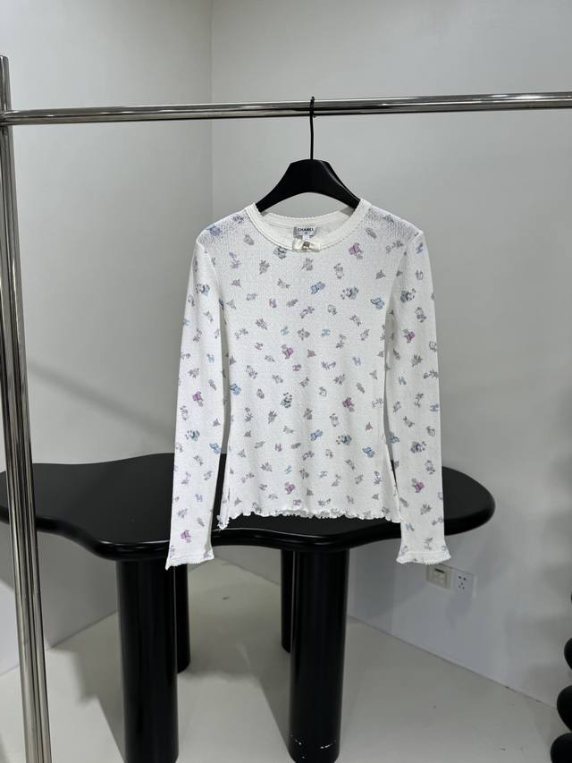 Chanel New Product Coco Neige Ski Series Silk Wool Long-Sleeved Bottoming Shirt