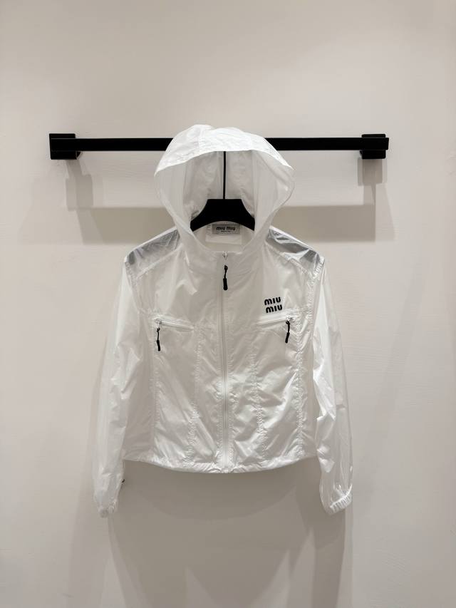 New 25Ss Miumi* New Sun Protection Hooded Jacket Customized Yb Imported Light Su