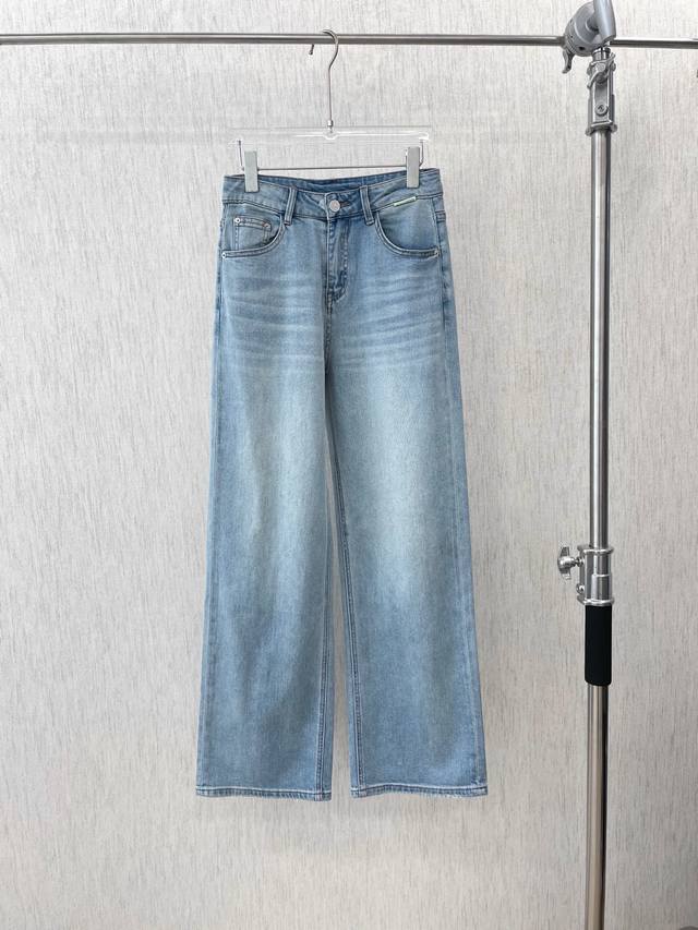 25 New Light Blue Straight Wide-Leg Jeans Classic Denim Wear-Resistant And Cl