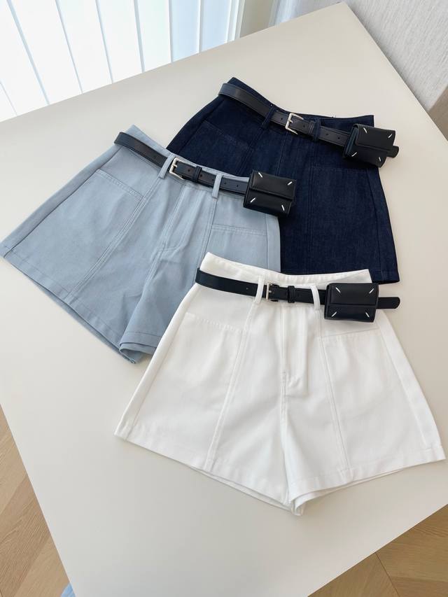 25 New Fw Waist Bag Shorts Three-Dimensional Micro A-Version Large Body Simpl
