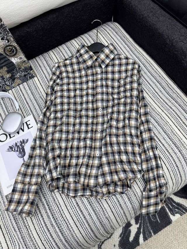 Popular Item In Stock Original Custom Acn* 25 New Pleated Plaid Shirt Versatile