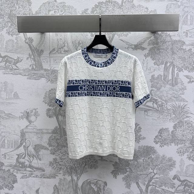 dio*2025 New Arrival Letter Knitted Short Sleeves Customized Yb Imported Tenc