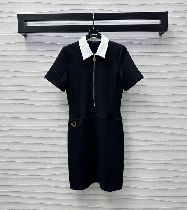 louis Vuitto*2025 New Arrivals Zippered Collar Dress Customized Yb Imported A