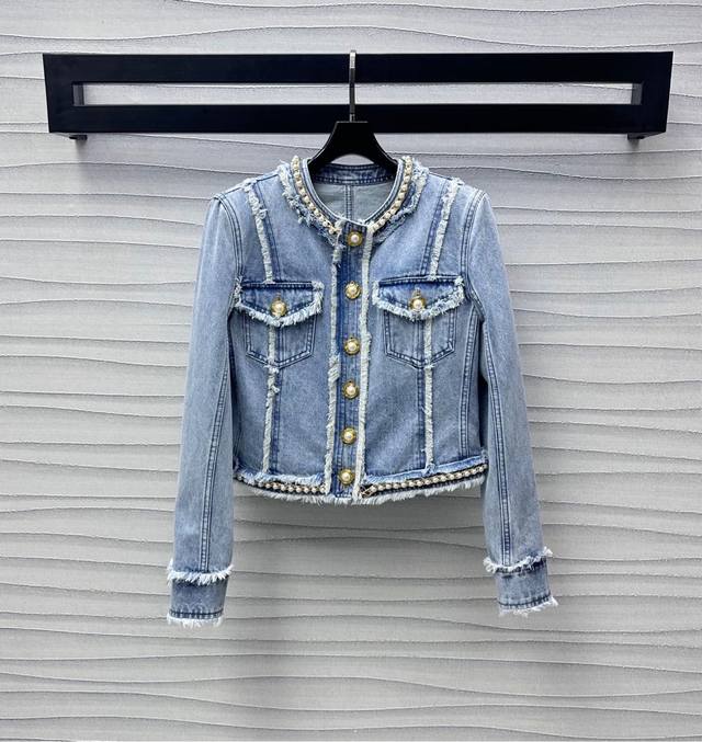 balmai*2025 New Arrivals Customized Raw-Edge Denim Jacket With Imported Yb Tw