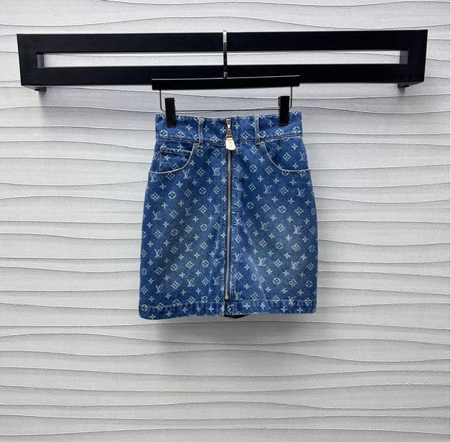 louis Vuitto*2025 New Arrivals Laser Denim Skirt Customized Yb Imported Twill