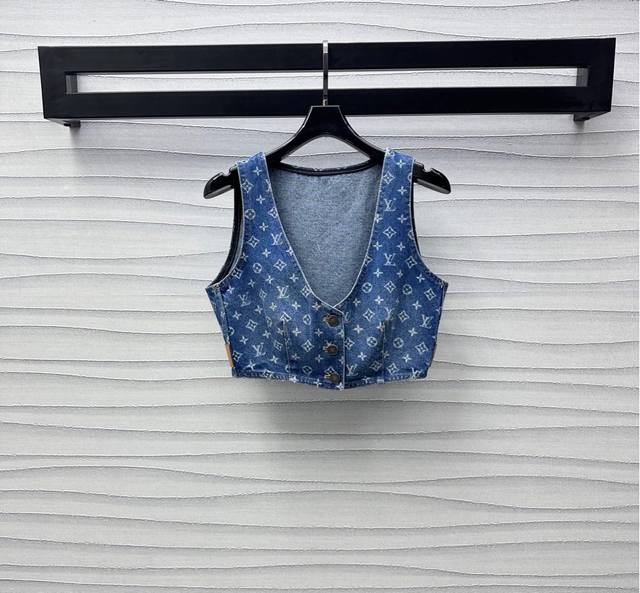 louis Vuitto*2025 New Arrivals Laser Denim Waistcoat Custom Yb Imported Twill