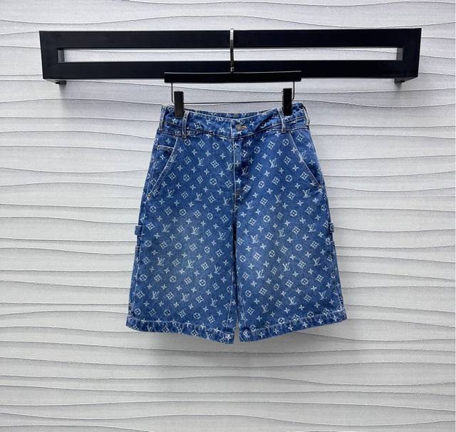 louis Vuitto*2025 New Arrivals Laser Denim Shorts Customized Yb Imported Twil