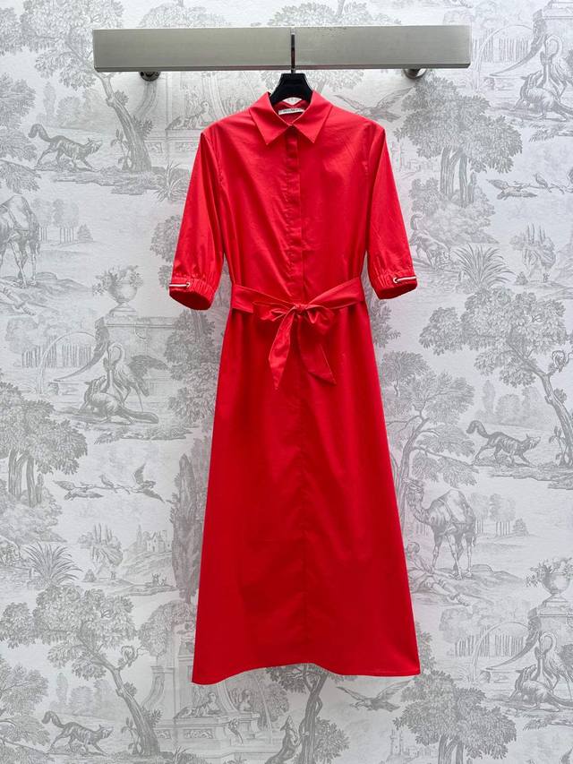 maxmar*2025 New Arrivals Belt Dress Customized Yb Imported Twill Cotton Mater