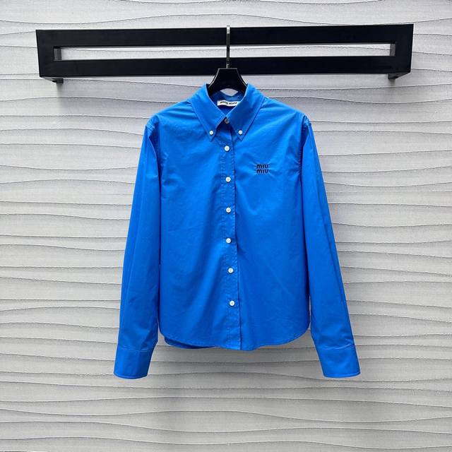 miumi*2025 New Arrivals Lapel Long-Sleeved Shirts Customized Yb Imported Twil