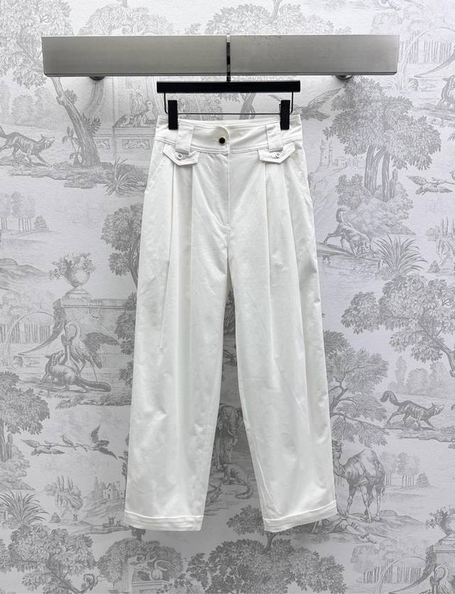 louis Vuitto*2025 New Arrivals High-Waisted Straight-Leg Trousers With Flap C