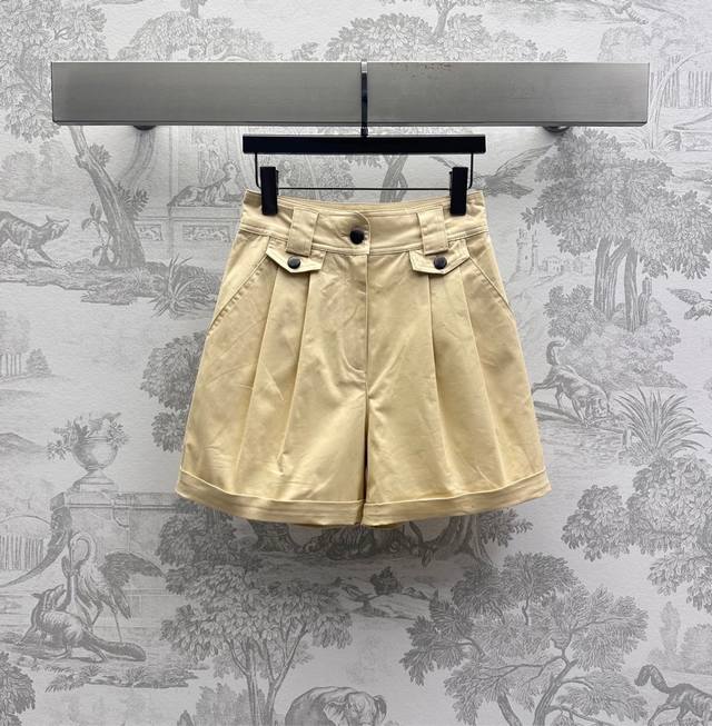 louis Vuitto*2025 New Arrivals High-Waisted Straight Shorts With Flap Customi