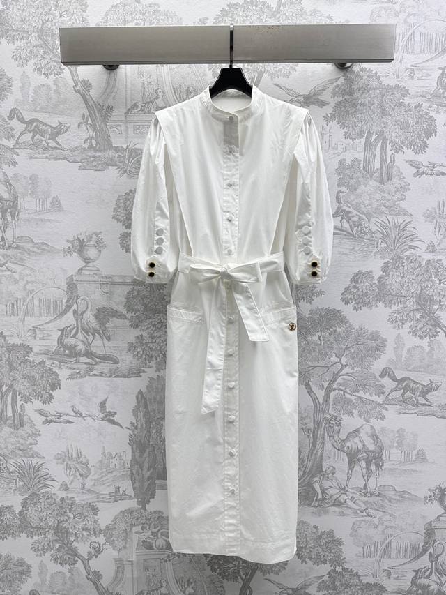 louis Vuitto*2025 New Arrivals Round Collar Button Dress Customized Yb Import