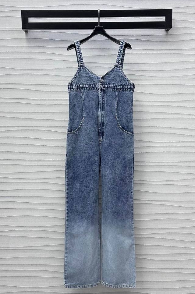 chane*2025 New Arrivals, Custom-Made Denim Overalls, Imported Twill Cotton De