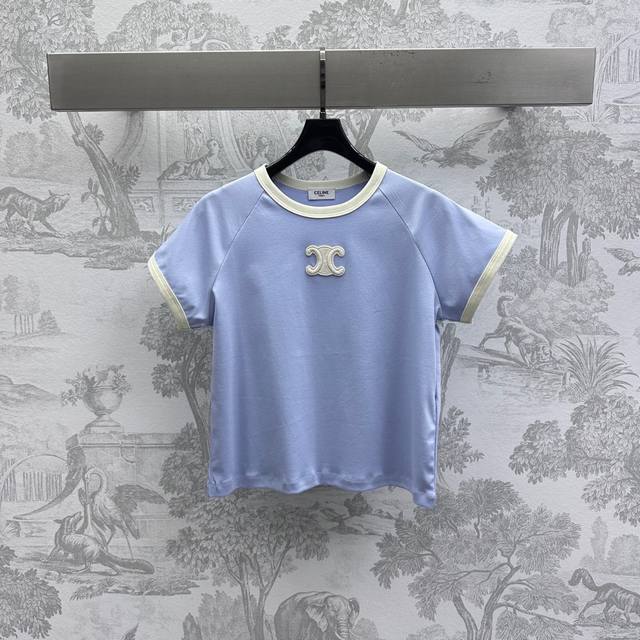 celin*2025 New Arrival Logo Round Neck Customized Yb Imported Cotton Material