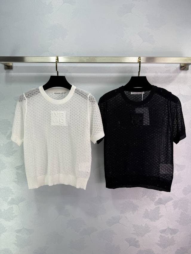 Alexander Wan Alexander Wang Short-Sleeved Knitted Top Is Available In Black And
