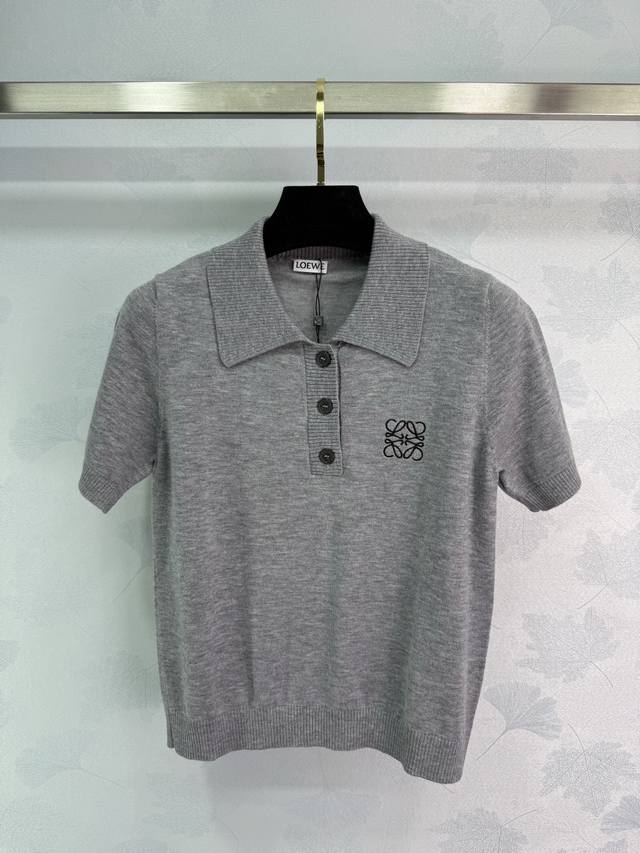 loew*2025 Spring And Summer Latest Series Embroidered Logo Knitted Lapel Shor