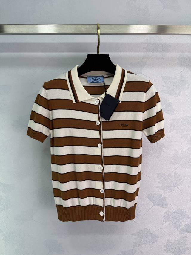 prad* 25Ss Spring And Summer New Style Kerala Style Contrast Color Striped Sh