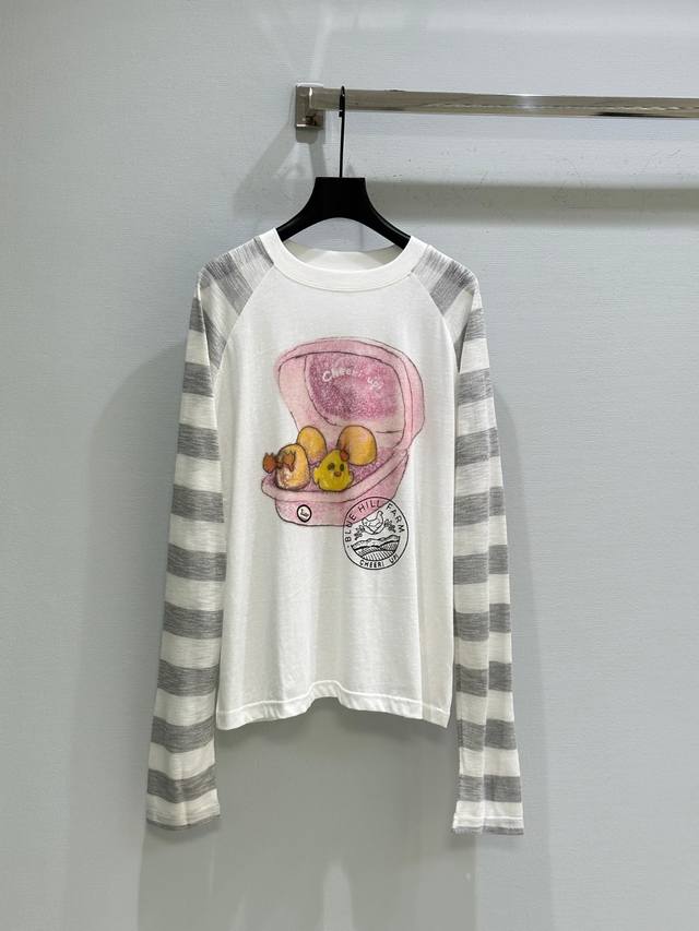 25Ss Spring And Summer New Arrival Cute Chick Print Top To Start A Day Of Vit