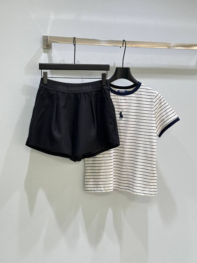 25Ss Spring And Summer New Arrival Classic Striped Contrast Logo Pony Short S