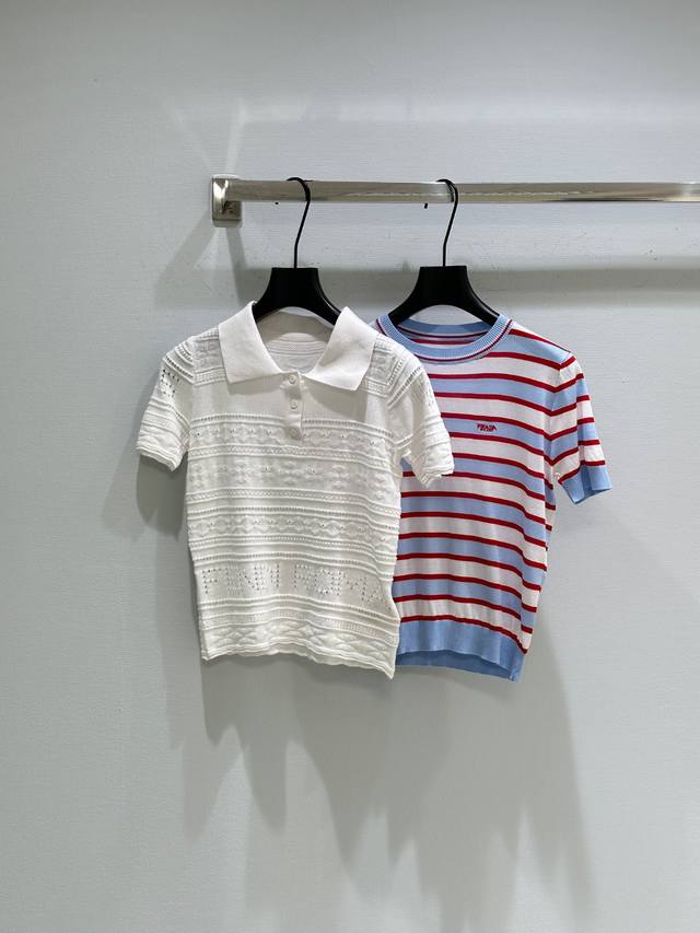 25Ssnew Arrival For Spring/Summerslim Fitshort Sleeve Sweater With A Retro Vi