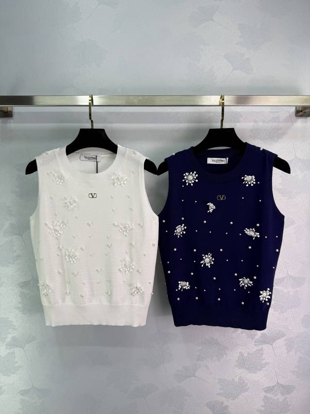 Valentin*2025 New Arrivals Beaded Snowflake Knitted Vest Customized Yb Wool Yarn