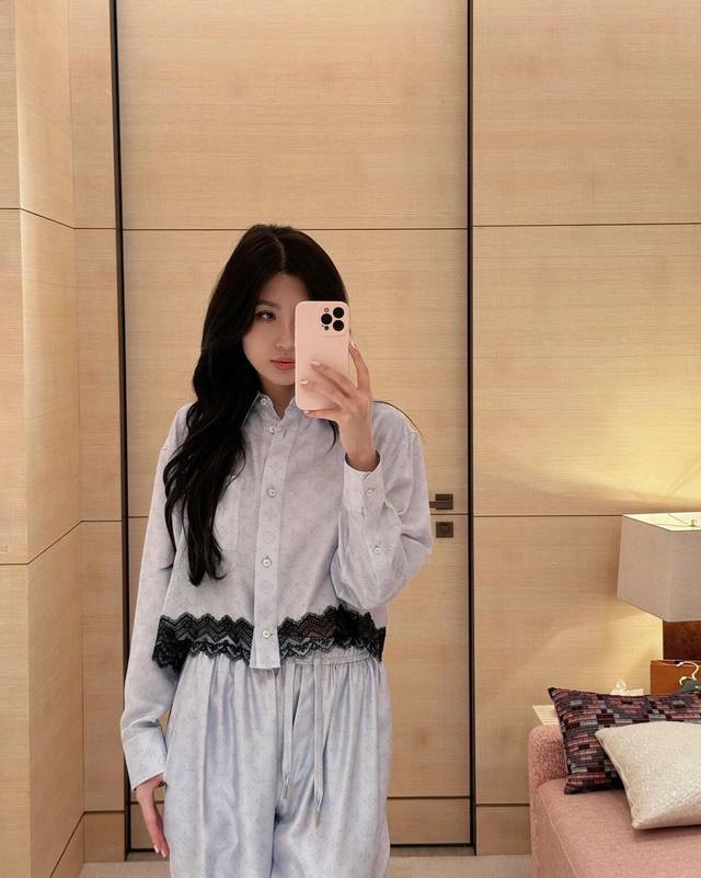 louis Vuitton 25Ss Spring And Summer New Sailing Series Hollow Lace Shirt | E