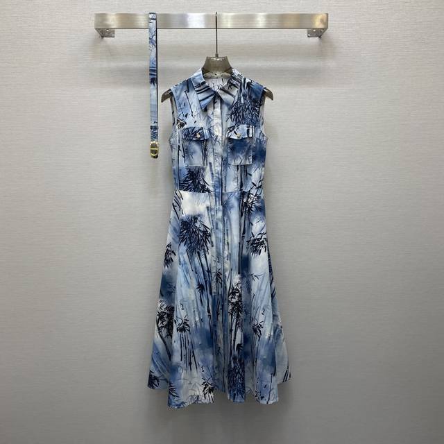 di*25Ss Digital Printing Temperament Lapel Age-Reducing Temperament Dress Cus