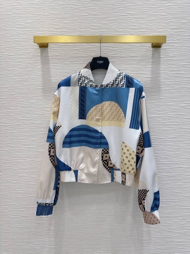 fend* 2025Ss New Style Jacket With Jacquard Print Fabric, Silky And Smooth, C