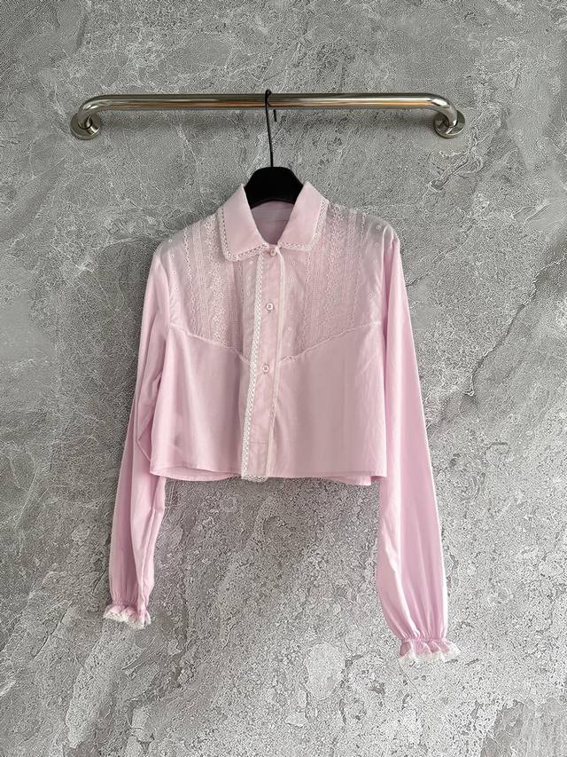 In Stock Model No. 4P Pink Embroidered Shirt Is Very Fairy On The Upper Body. Th