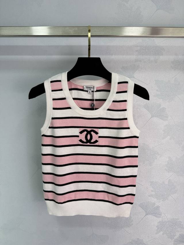 chane*2025 New Arrivals Striped Knitted Vest Customized Yb Cotton Yarn Woven