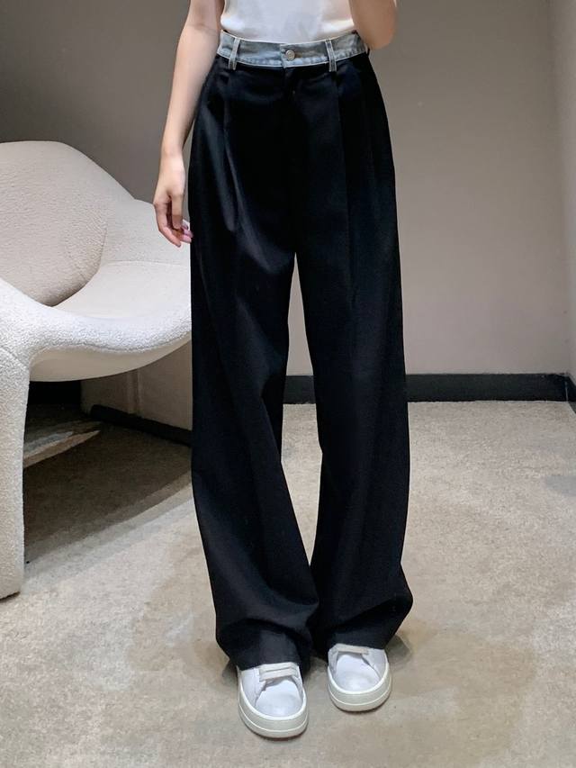 ann Andelm*N 25Ss Spring And Summer New Denim Waistband Stitching Trousers St