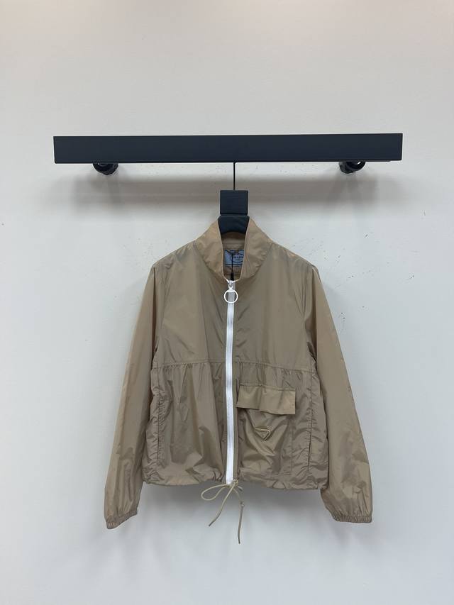 prad*25 Spring And Summer New Style Lapel Drawstring Sun Protection Jacket Cu
