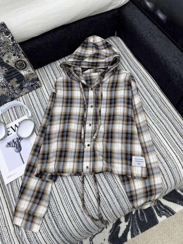 Popular Item In Stock Original Custom Acn* 25 New Hooded Yarn-Dyed Plaid Shirt D