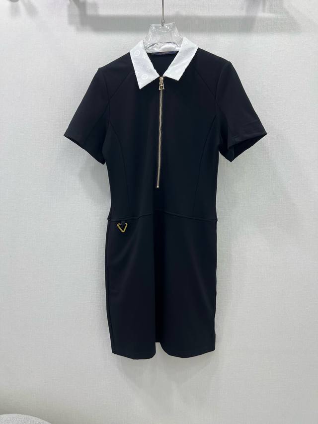 louis Vuitt*N Louis Vuitton 25 Latest Series Short-Sleeved Dress Temperament