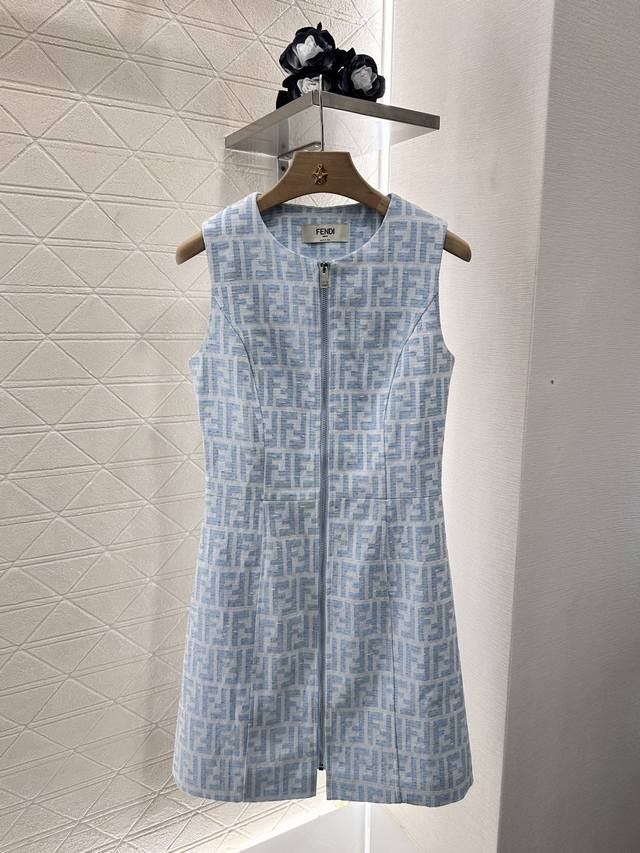 fend*2025 New Arrivals Jacquard Sleeveless Dress Customized Yb Twill Cotton M