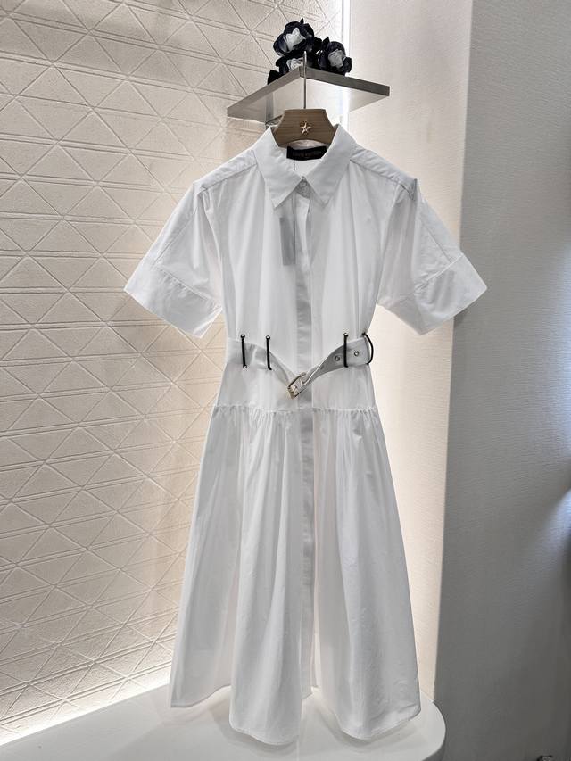 louis Vuitto*2025 New Arrivals Belt Short-Sleeved Dress Customized Yb Twill C
