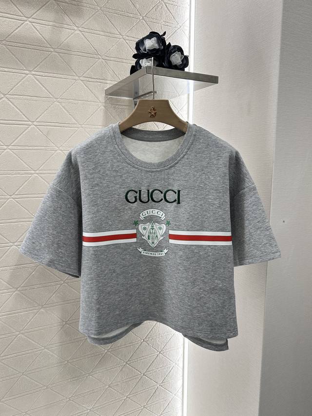 gucc*2025 New Arrivals Printed Top And Shorts Set Customized Yb Twill Cotton