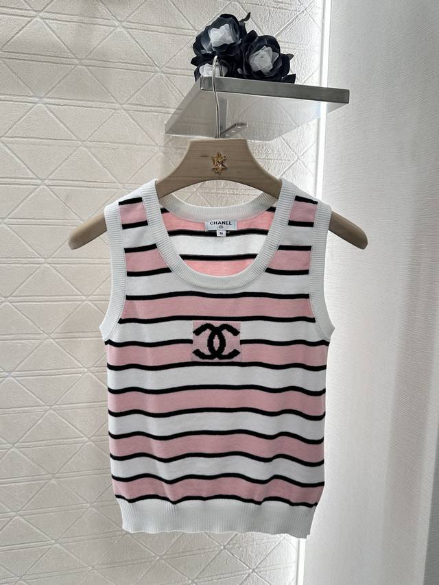 chane*2025 New Arrivals Striped Knitted Vest Customized Yb Cotton Yarn Woven
